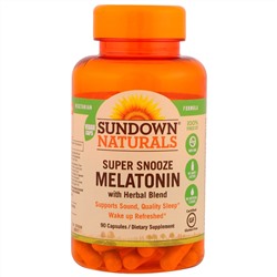 Sundown Naturals, Мелатонин для суперсна, 90 капсул
