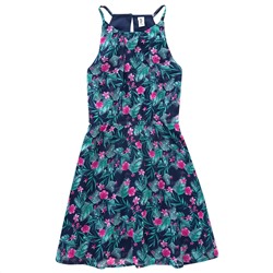 Mädchen Kleid mit tropischem Allover-Print