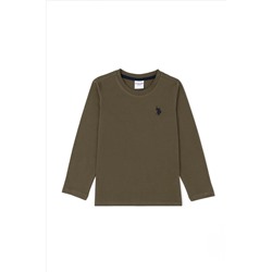 Erkek Çocuk Haki Basic Sweatshirt