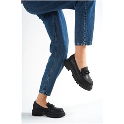 MEVESE Onyis Siyah Önü Toka Detaylı Oxford Kadın Loafer Günlük Ayakkabı P25817S9070