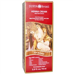Surya Henna, Surya Henna, краска для волос и кондиционер, пепельно-русый, 2,37 жидких унций (70 мл)