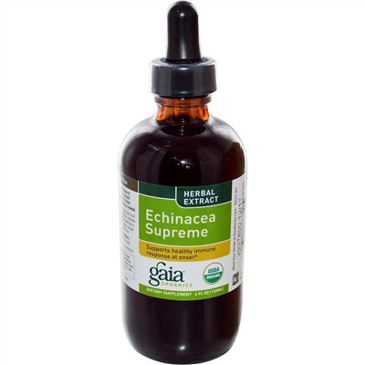 Gaia Herbs, Organics, Echinacea Supreme, 4 жидких унции (120 мл)