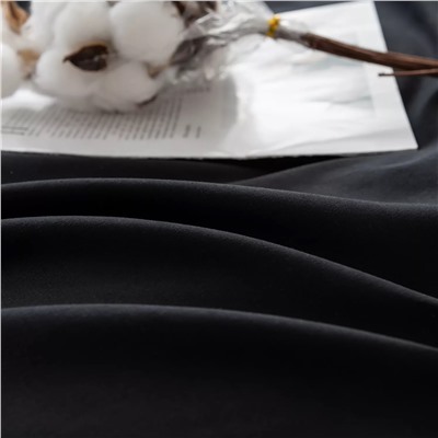Комплект постельного белья Однотонный Сатин Вышивка на резинке CHR020