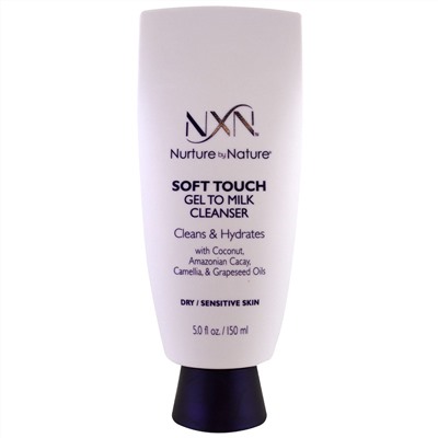 NXN, Nurture by Nature, Нежный гель-молочко для умывания, для сухой/чувствительной кожи, 5 унций (150 мл)