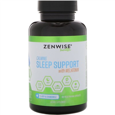 Zenwise Health, Поддержка спокойного сна с помощью мелатонина, 60 вегетарианских капсул