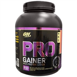Optimum Nutrition, Протеин для набора веса Pro Gainer, с высоким содержанием белка, клубничный крем, 5,09 фунта (2,31 кг)