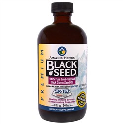 Amazing Herbs, Черный тмин, 100% чистое масло семян черного тмина холодного отжима, 8 жидких унций (236 мл)