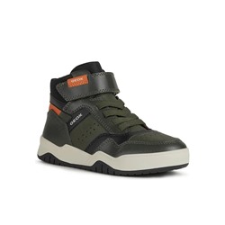 Sneakers in Dunkelgrün/ Orange