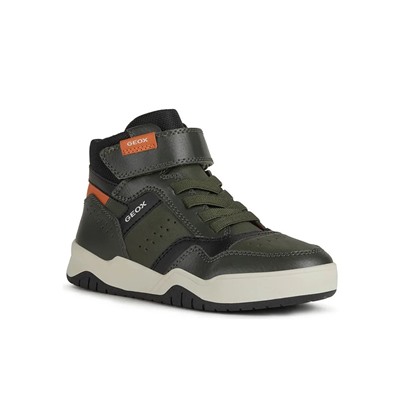 Sneakers in Dunkelgrün/ Orange