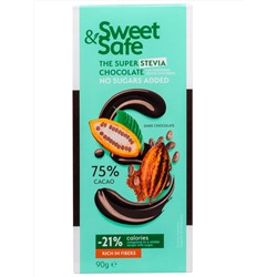 Sly Sweet&Safe Темный шоколад 75% со стевией без добавления сахара 90г