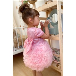 penu baby kids Pembe Tütülü Kısa Kol Kız Bebek Elbise - Princess elbisetütü1