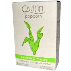 Quinn Popcorn, Попкорн для микроволновой печи, пармезан и розмарин, 2 пакетика, по 3,5 унции (100 г) каждый