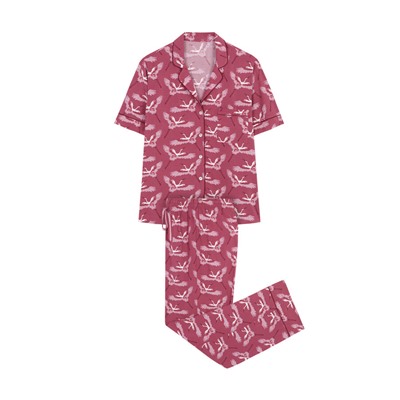 Pijama camisero estampado garzas Moniquilla