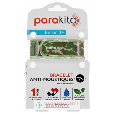 Parakito Bracelet Anti-Moustiques Rechargeable Junior 3+ Camouflage