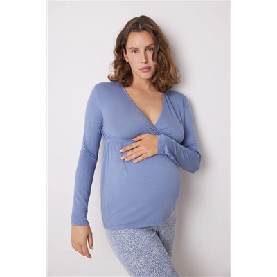 Pijama "maternity" soft touch azul