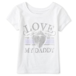Baby And Toddler Girls Glitter Love My Daddy Graphic Tee