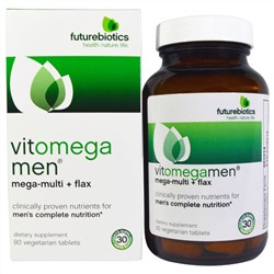 FutureBiotics, VitOmegaMen, мегамультивитамины + льняное масло, 90 вегетарианских таблеток