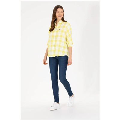 Kadın Neon Sarı Uzun Kollu Gömlek