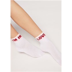Kurze Socken mit Schriftzug „I love you“