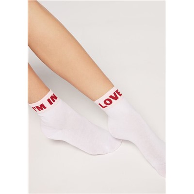Kurze Socken mit Schriftzug „I love you“
