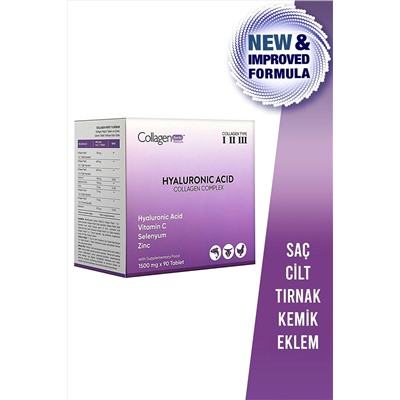 Collagen Forte Platinum Hyaluronic Acid Balık, Sığır & Tavuk Kaynaklı Collagen Complex 1500mg 90 Tablet 86823403463562