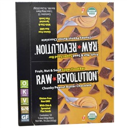 Raw Revolution, Суперпитательный батончик, хрустящее арахисовое масло и шоколад, 12 батончиков по 1,6 унции (46 г)
