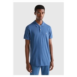 United Colors of Benetton Erkek Denim Regular Fit Kısa Kollu Polo Tshirt Denim 123A3089J3179
