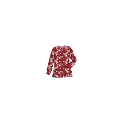 UA Festive Snowflakes Red Print Scrub Jacket