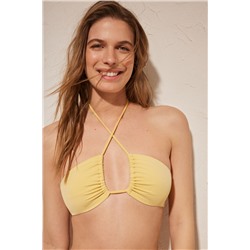 Top bikini bandeau neopreno amarillo