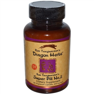 Dragon Herbs, Супер таблетки №2, 420 мг, 60 растительных капсул