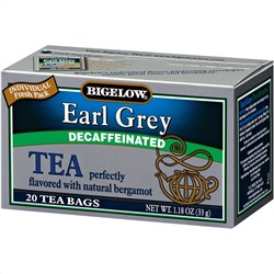 Bigelow, Earl Grey, декофеинизированный, 20 пакетиков, 1,18 унции (33 г)