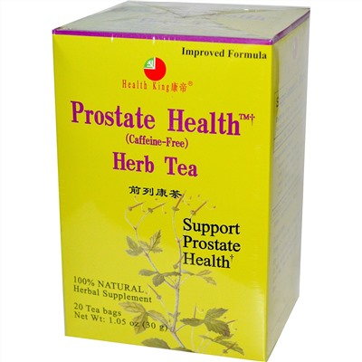 Health King, травяной чай для здоровья простаты, без кофеина, 20 чайных пакетиков, 30 г
