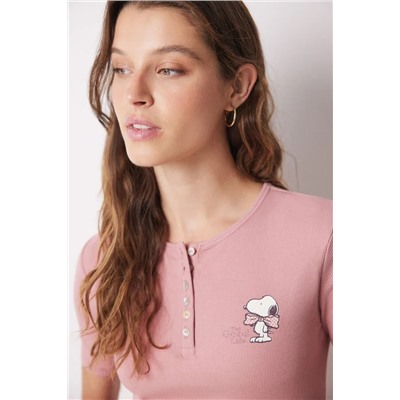 Pijama algodón Snoopy rosa