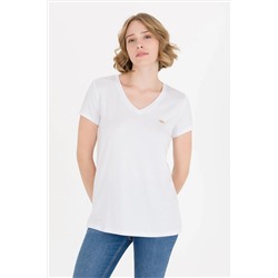 Kadın Beyaz V - Yaka Basic Tişört