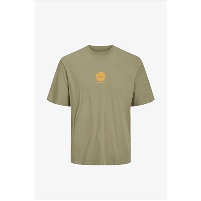 Jack & Jones Jorspıkes Tee Ss Crew Neck Mc Yeşil Erkek T-shirt 12230725-silve 12230725-Silve
