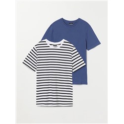 PACK OF 2 PLAIN AND STRIPED T-SHIRTS