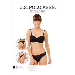 U.S. Polo Assn. Kadın Siyah Soft Pushup Sütyen Takım 66292