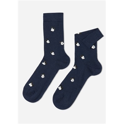 Kurze Herren-Baumwollsocken mit Mickey Mouse-Print