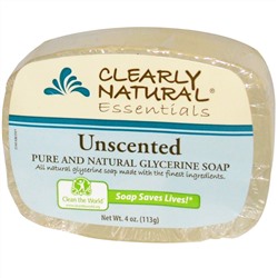 Clearly Natural, Натуральное глицериновое мыло без запаха , 4 унции ( 113 г )