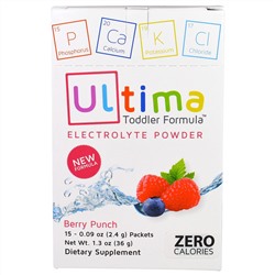 Ultima Health Products, "Предельный восполнитель", порошок электролитов со вкусом вишневого пунша, 15 пакетиков по 0,09 унции (2,4 г)