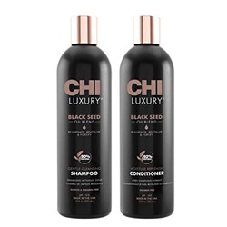 CHI Luxury Black Seed Oil Blend Gentle Cleansing Shampoo 12 Fl Oz, CHI Luxury Black Seed Oil Blend Moisture Replenish Conditioner 12 Fl Oz (pack Of 2)