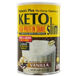 Nature's Plus, Keto Slim, насыщенный протеиновый коктейль, ваниль, 0,80 фунта (363 г)