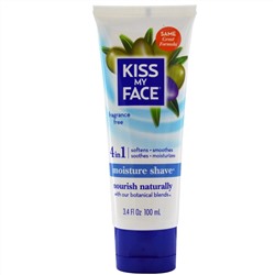 Kiss My Face, Увлажняющий крем для бритья - 4 в 1 , без запаха, 3,4 жидких унции (100 мл)