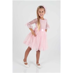 AHENGİM Kız Çocuk Elbise Kız Çocuk Tokalı Elbise Kız Elbise Tül Dantel Elbise Ak2209 1-2-10000804