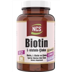 Ncs Biotin 2500 mcg 60 Tablet L-sistein Çinko Vitamin B12 ncsbiot60kptblec