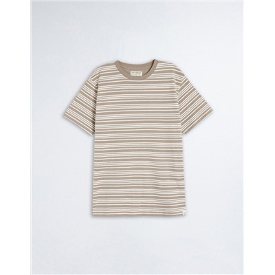 Striped T-shirt, Men, Dark Beige