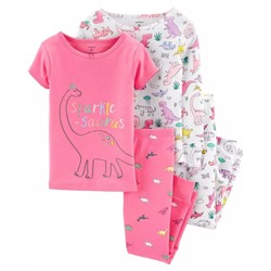 Carter's | Toddler 4-Piece Dinosaur Snug Fit Cotton PJs
