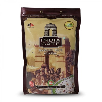 INDIA GATE Сlassic indian basmati white rice Классический белый рис Басмати 5кг
