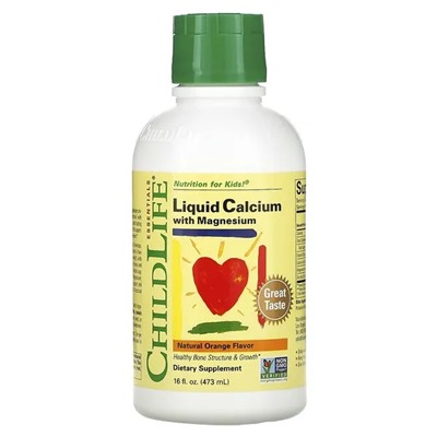 ChildLife, Essentials, Liquid Calcium with Magnesium, Natural Orange, 16 fl oz (473 ml)