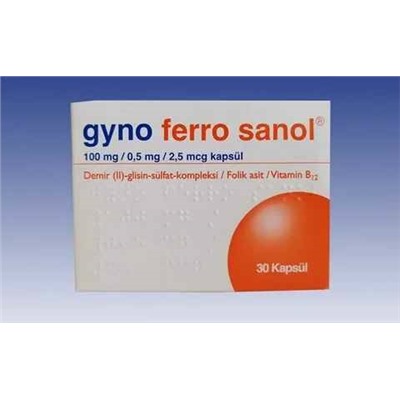 GYNOFERRO SANOL 30 kapsül Двухвалентное железо для лечения анемии
